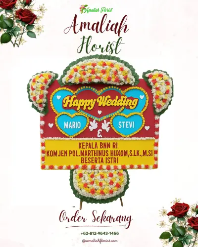 Karangan Papan Bunga Pernikahan di Kapasari